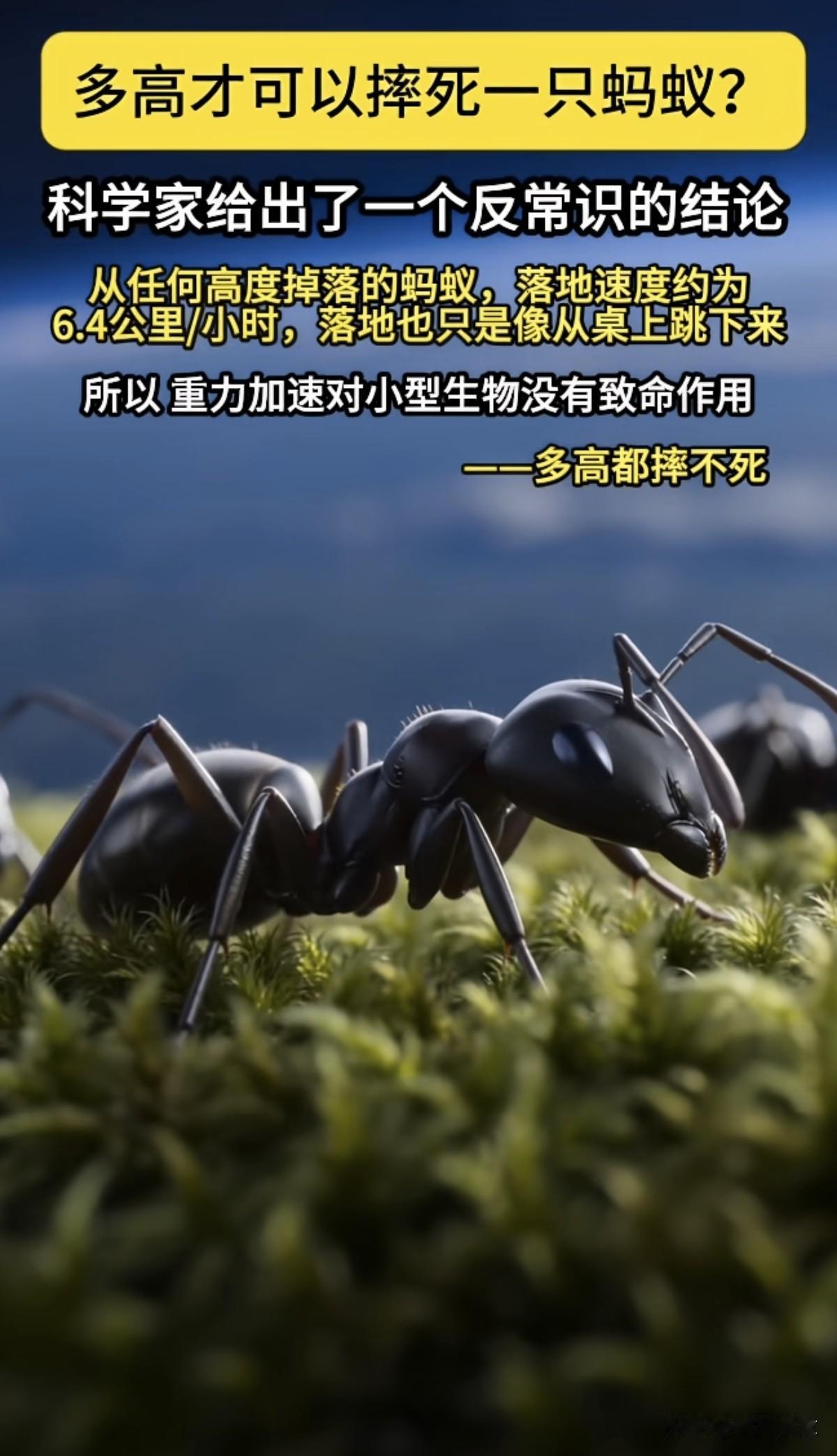 你相信吗？从天上掉下来也摔不死的是蚂蚁🐜，，，，，，