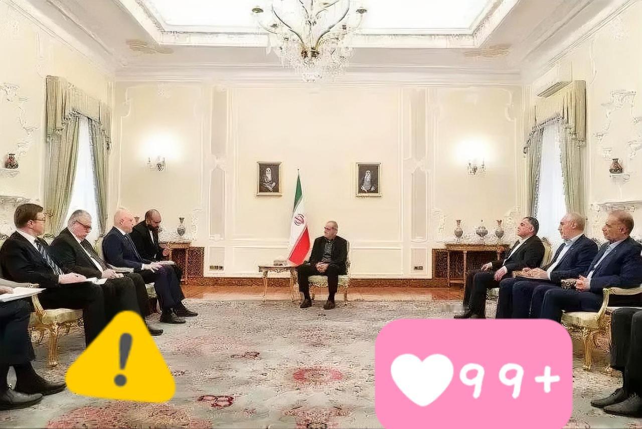 当地时间2月18日，伊朗总统佩泽希齐扬会见到访的俄罗斯能源部部长齐维廖夫。(央视