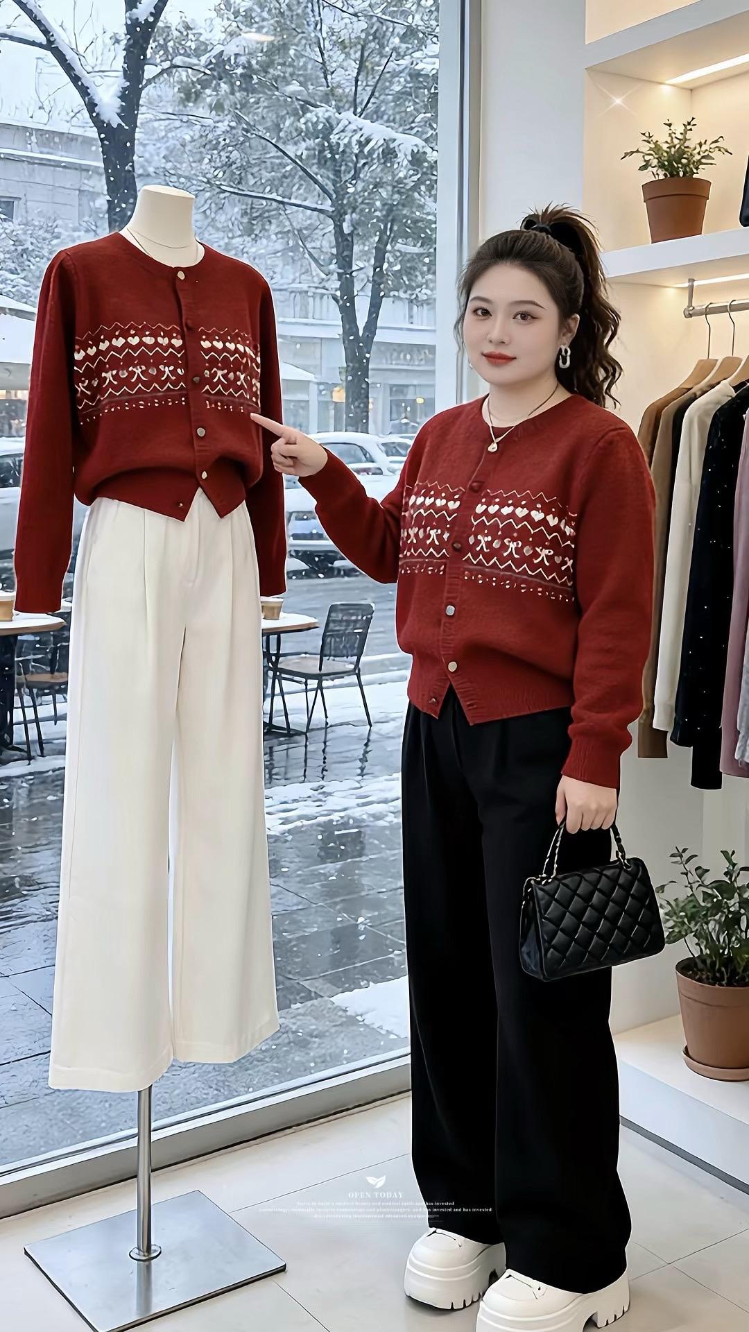 大码女装开启我的2026穿搭第一弹新年战袍我先手搓上了学会毛衣搭配这个...