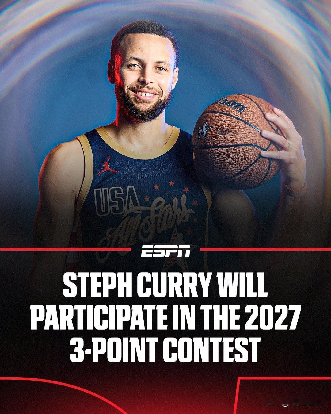 敬请期待，库里将于2027年重返NBA全明星三分球大赛🔥

库里这位两届NBA