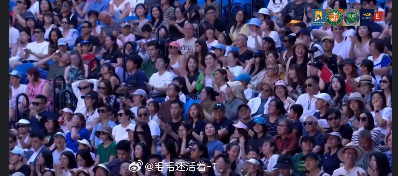 郑钦文的影响力，观众放眼望去，都是中国人。 