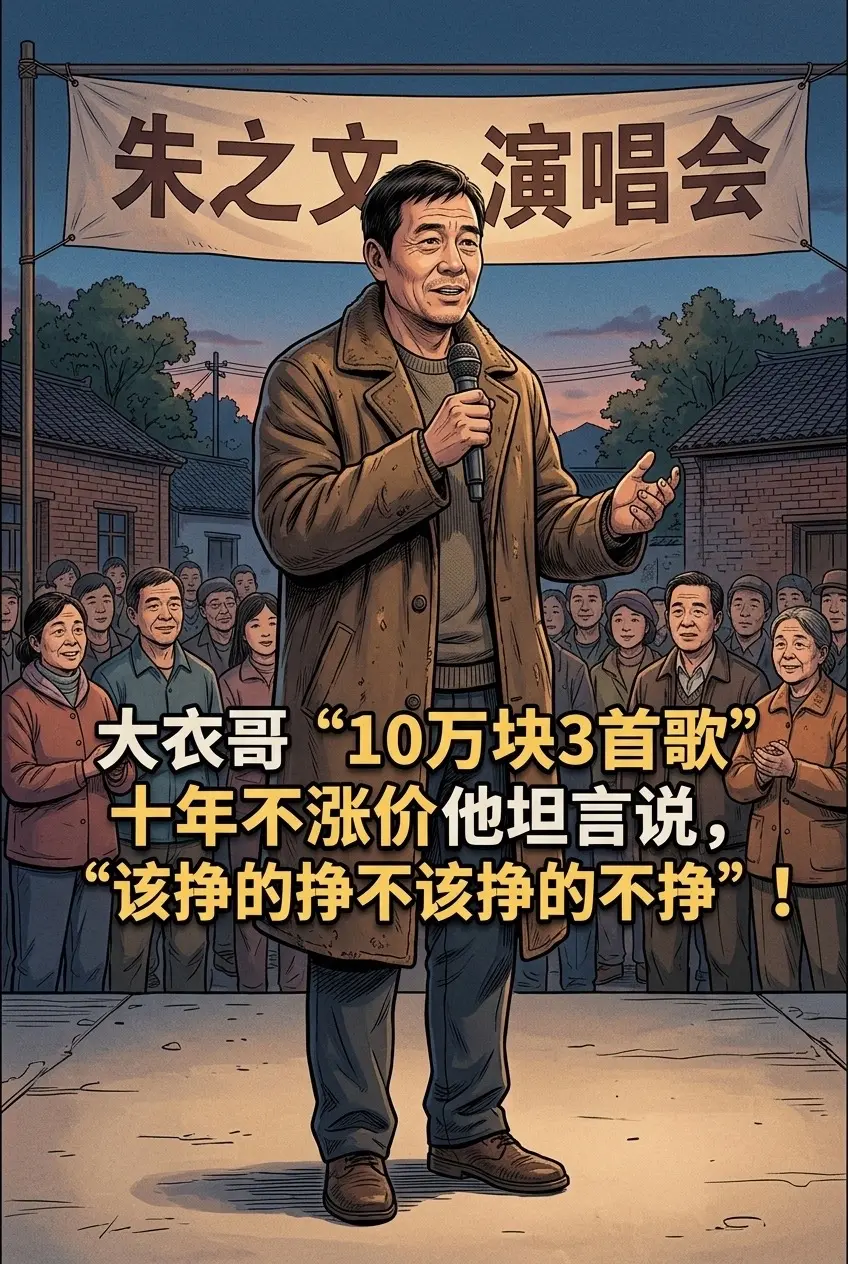 大衣哥“10万块3首歌”十年不涨价他坦言。说，“该挣的挣不该挣的不挣”！
