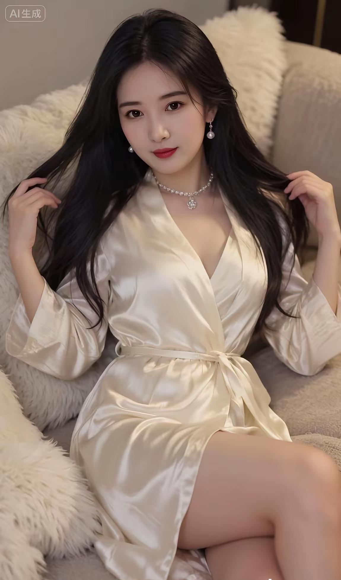 优雅丝质睡衣，尽显温柔气质轻奢气质睡衣