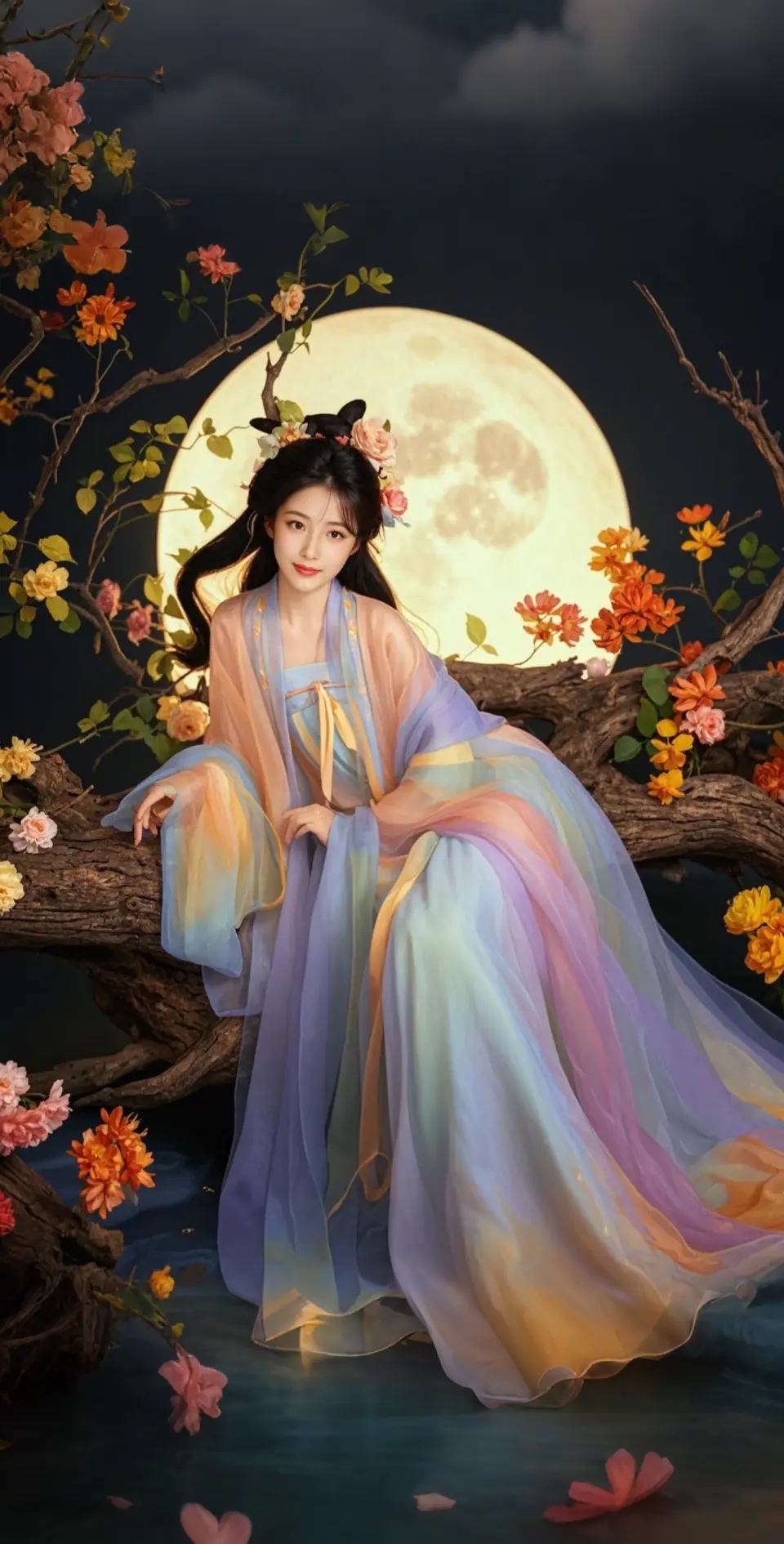 AI扩图 AI深林花魅