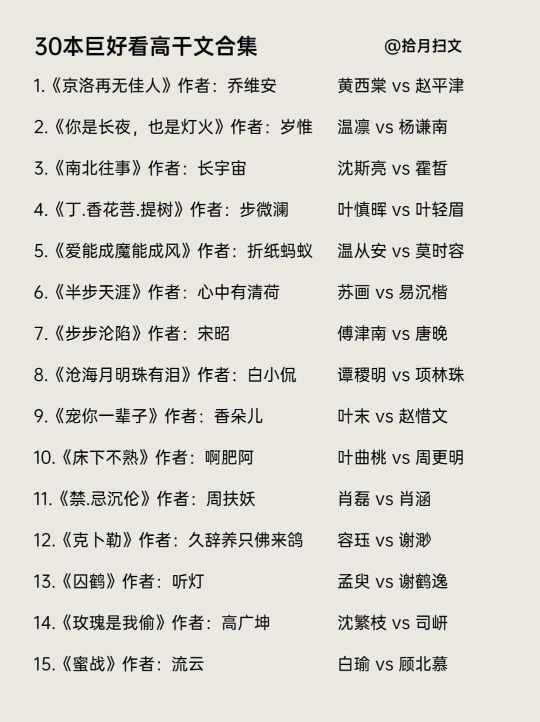 啊啊‼️30本经典巨绝的高干文！京味十足