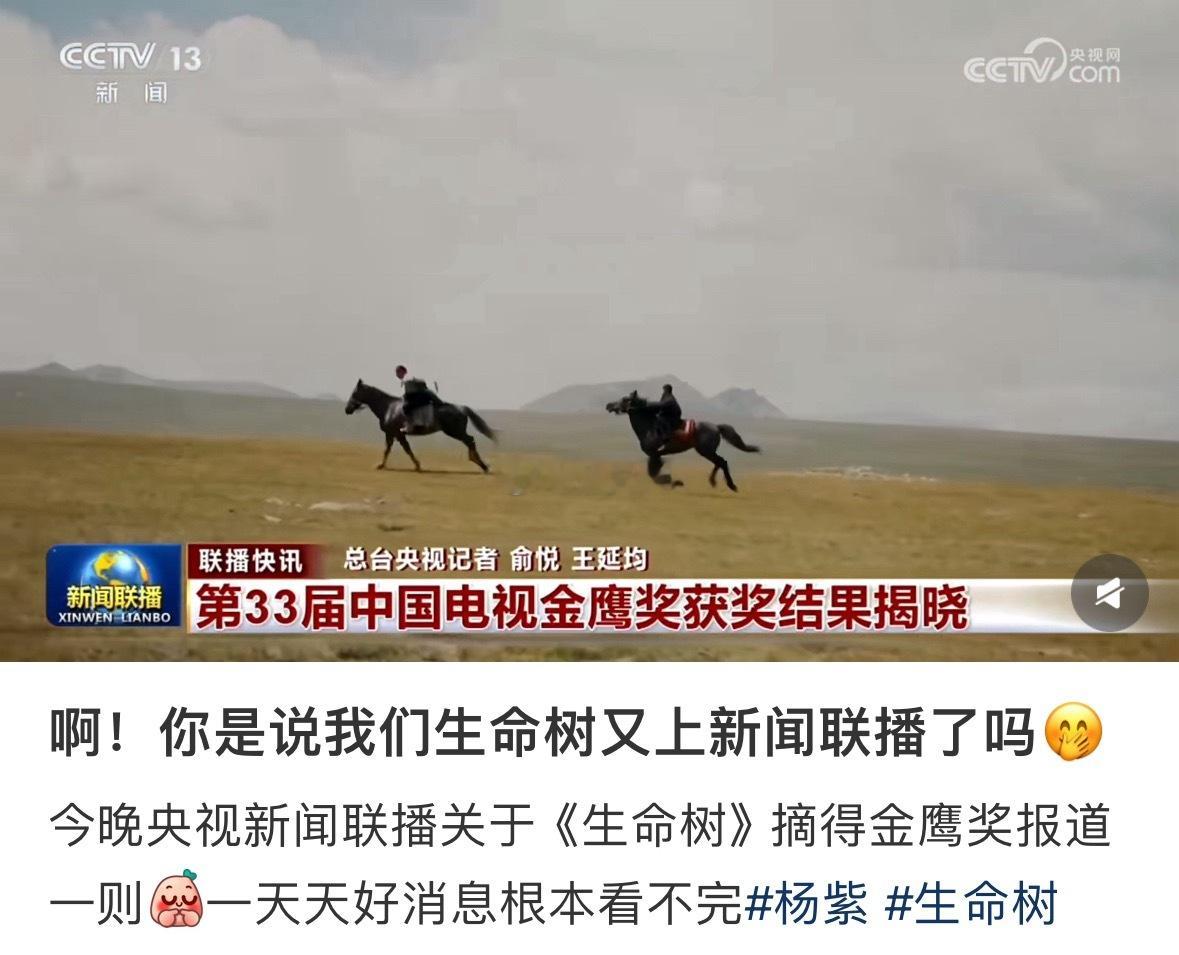 杨紫的生命树又又上新闻联播了 ​​​