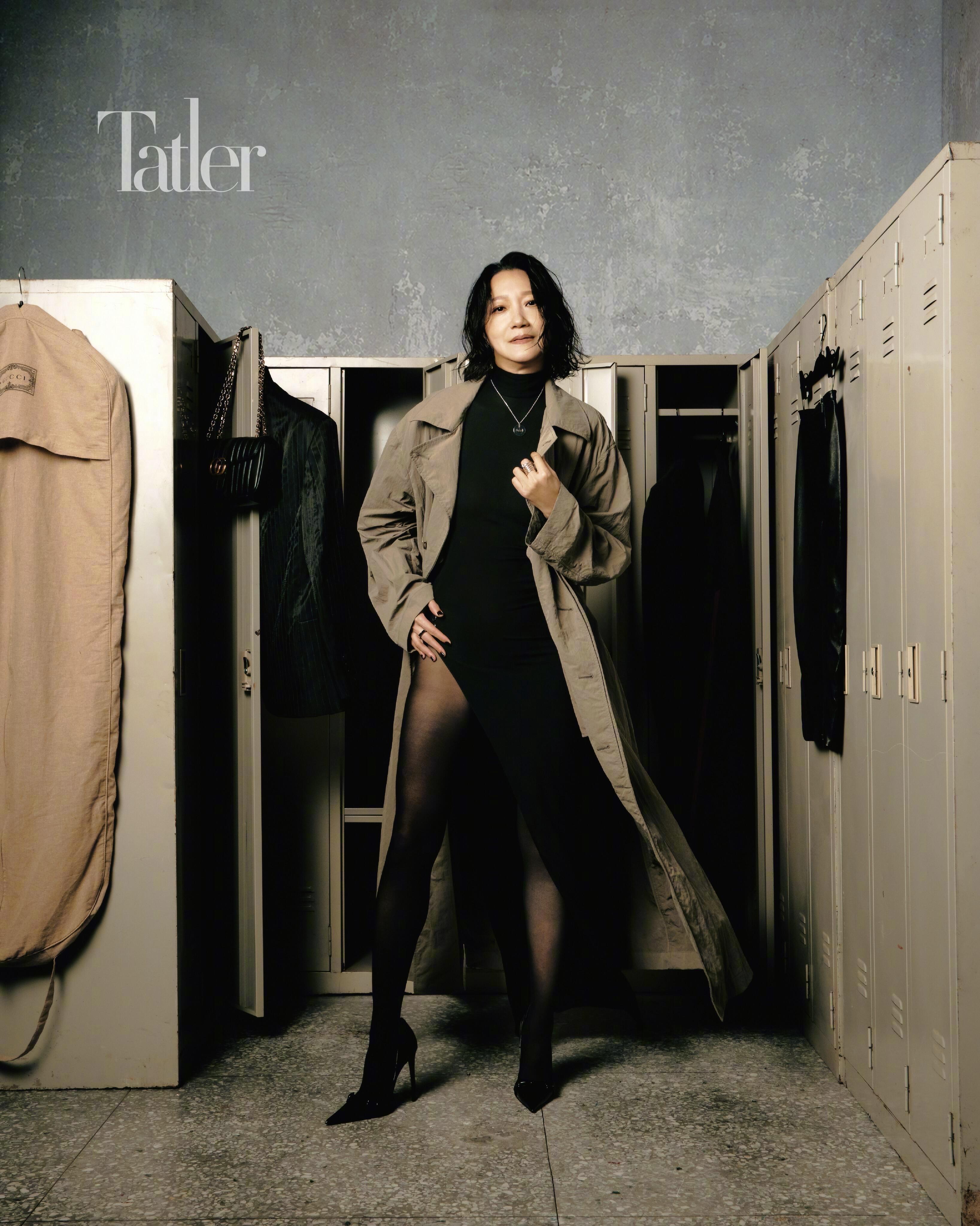曲家瑞  Tatler 杂志九月刊封面，穿着Gucci时装配湿发造型，冷艳风的曲