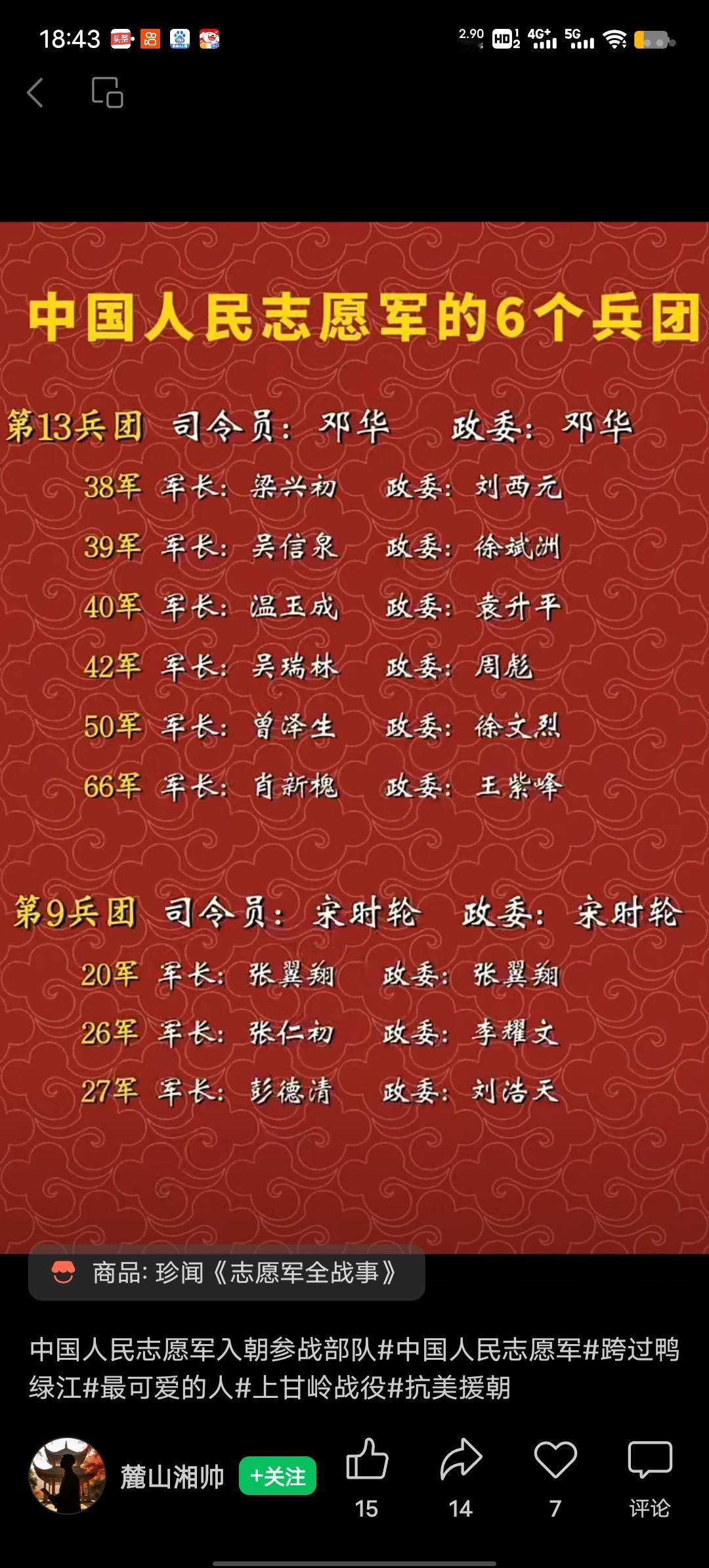 志愿军入朝部队系列表