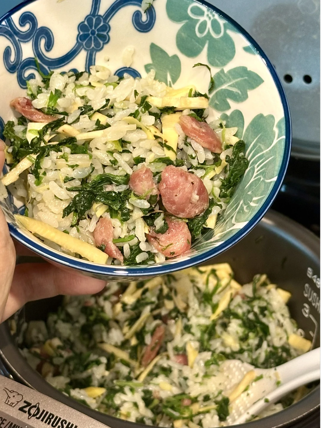 北美版荠菜鲜笋腊味饭🍚一锅凝聚春天的鲜🍃