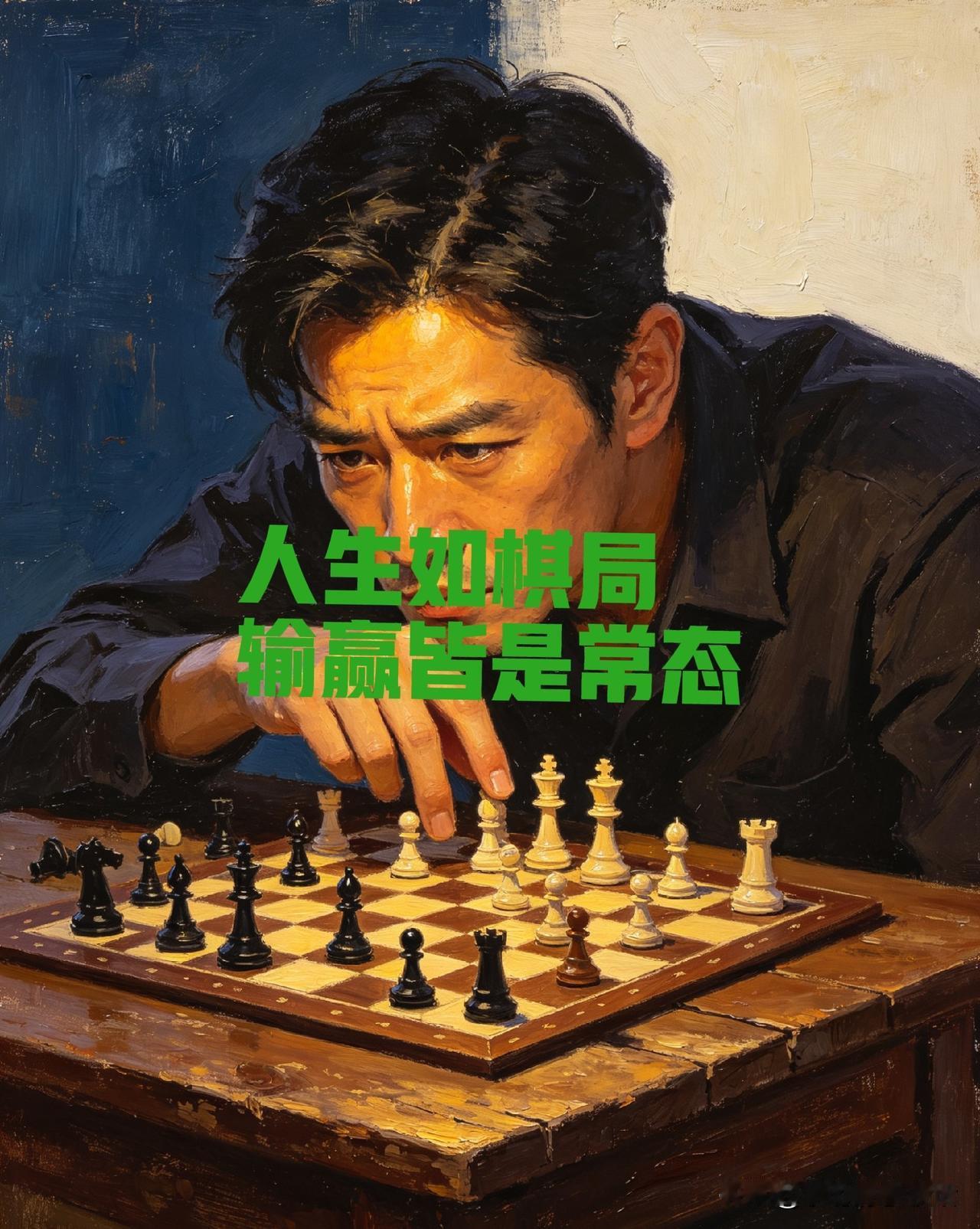 人生就像下棋，输赢都挺正常。
你是不是一失败就emo，一蹶不振，不敢再往前走了？