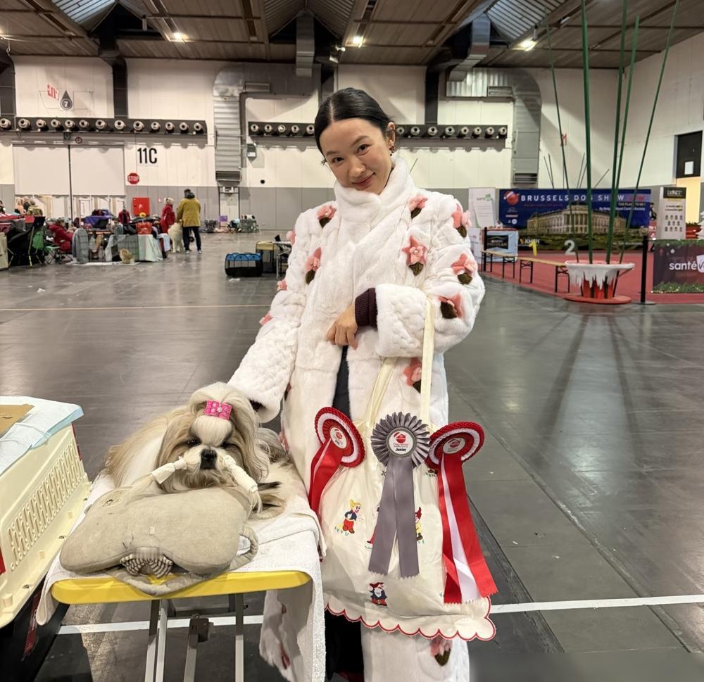 青岛宠物展上，霍思燕挎着香奈儿，脸圆了一圈，我却看出旁人没注意的细节。
现场生