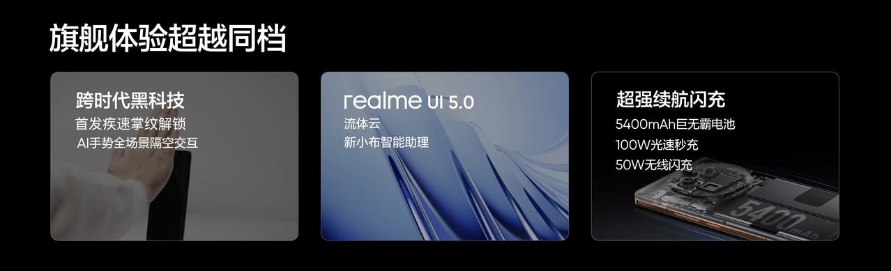 #真我GT5 Pro# 旗舰体验超越同档！
-5400mAh巨无霸电池+100