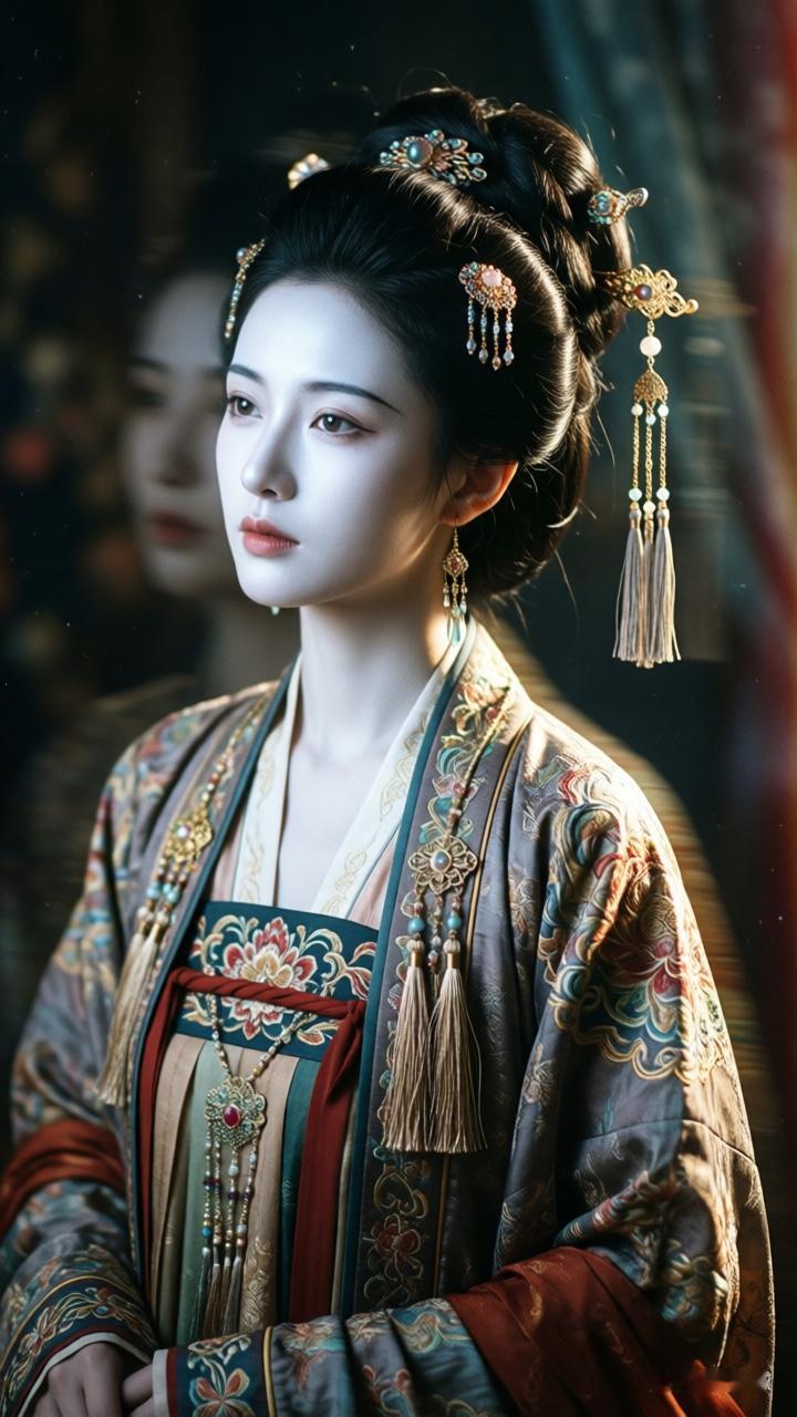 有气质的古代美人，就像穿越千年的诗篇，给人一种难以言喻的惊艳之感。
曹植笔下“翩