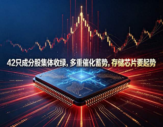 42只成分股集体收绿，多重催化蓄势，存储芯片要起势