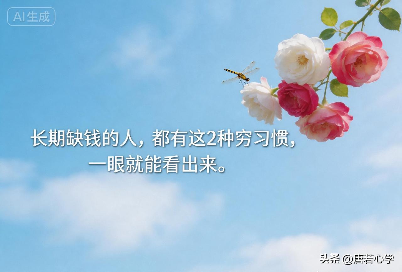 长期缺钱的人，都有这2种穷习惯，一眼就能看出来。

你有没有发现，身边有些人，明
