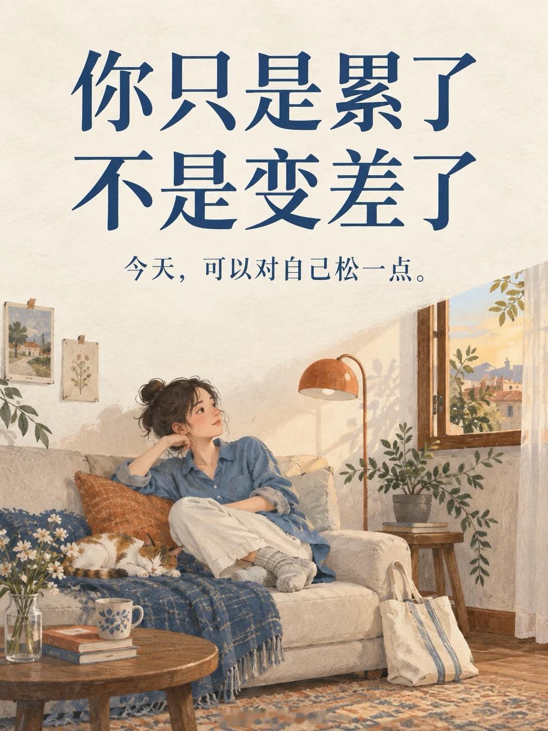 休息不是表现足够好以后，才能兑换的奖励。今天做不动的你，也值得被温柔对待。 ​​