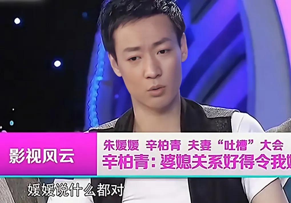 朱媛媛怀孕的时候，在家坐不住就喜欢往外跑，辛柏青贴心地跟在她后面，把李乃文“恶心