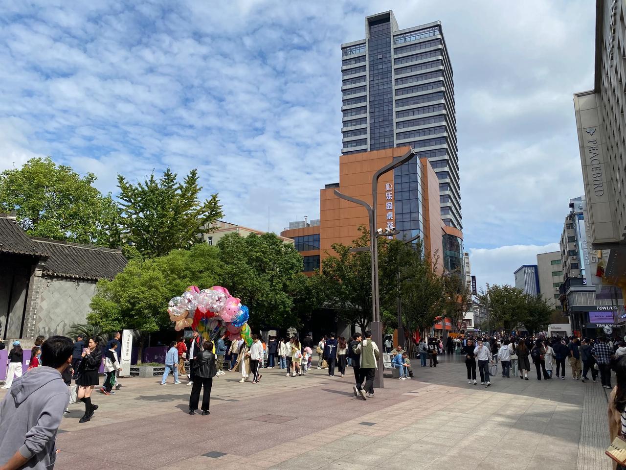 周末天气非常好，淮河路步行街人声鼎沸
合肥这些年的发展，全部资金投到新区
但是合