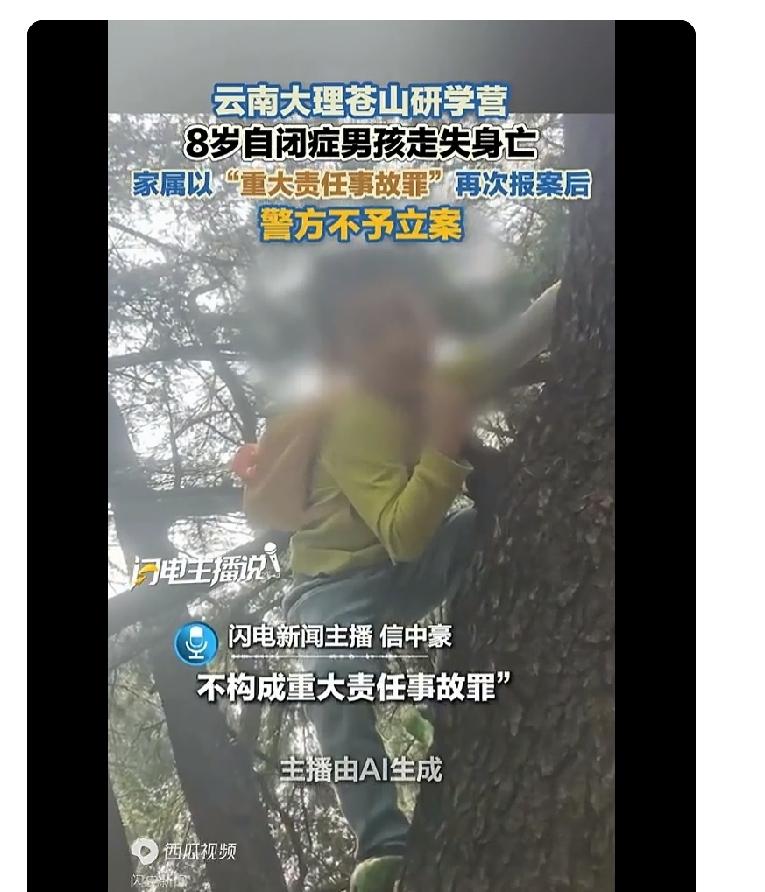 大理8岁自闭症男孩小凯在研学营走失身亡，这事儿真让人痛心。

家属多次报案，可警