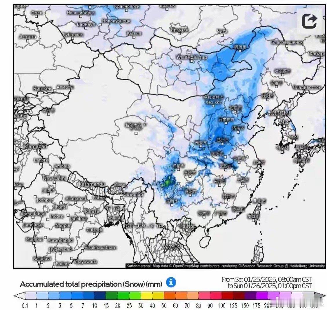 华北雨雪，当前雷达实况来看：西北气流和东边水汽正在华北中部一带激烈交锋。截止到下