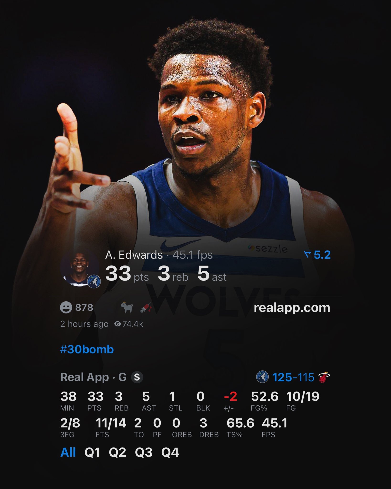 安东尼·爱德华兹——投进1200记三分球NBA历史上首位在25岁之前投进1200