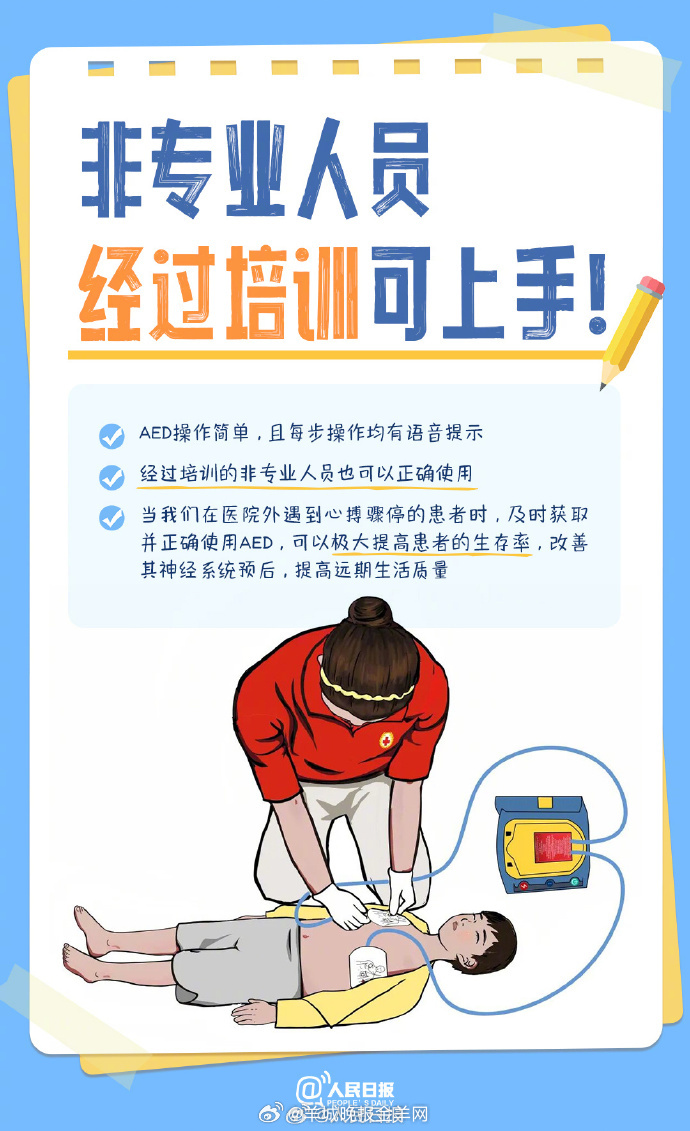 【转存收藏！#AED使用方法其实并不难#】自动体外除颤器 AED，是心搏骤停时的