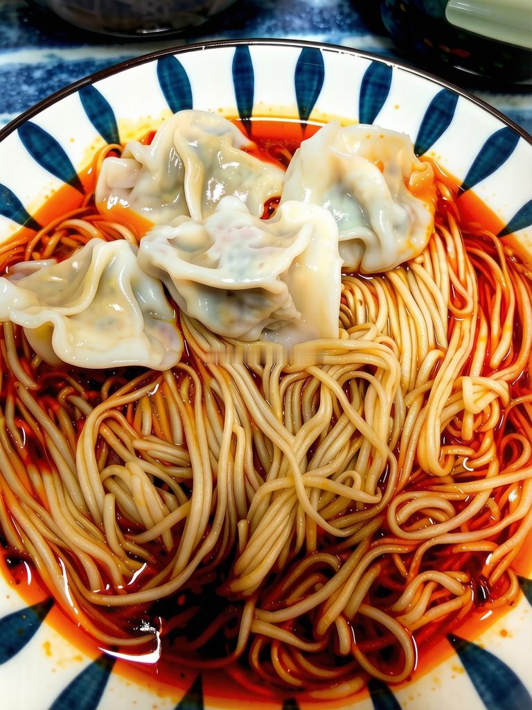 早餐：红油汤面+韭菜肉饺子。简简单单，又是一餐。生活手记[超话]‍生活手记 ​​