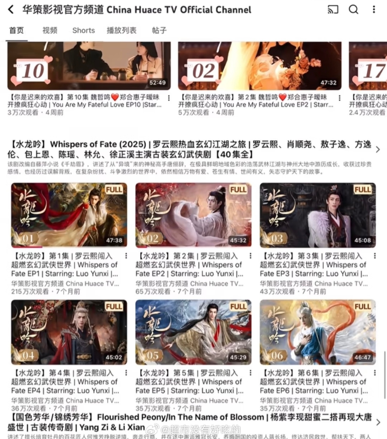 谁看了不说水龙吟低调啊华策海外油管《水龙吟》唯一收费，播放量最高其他的就不带了只