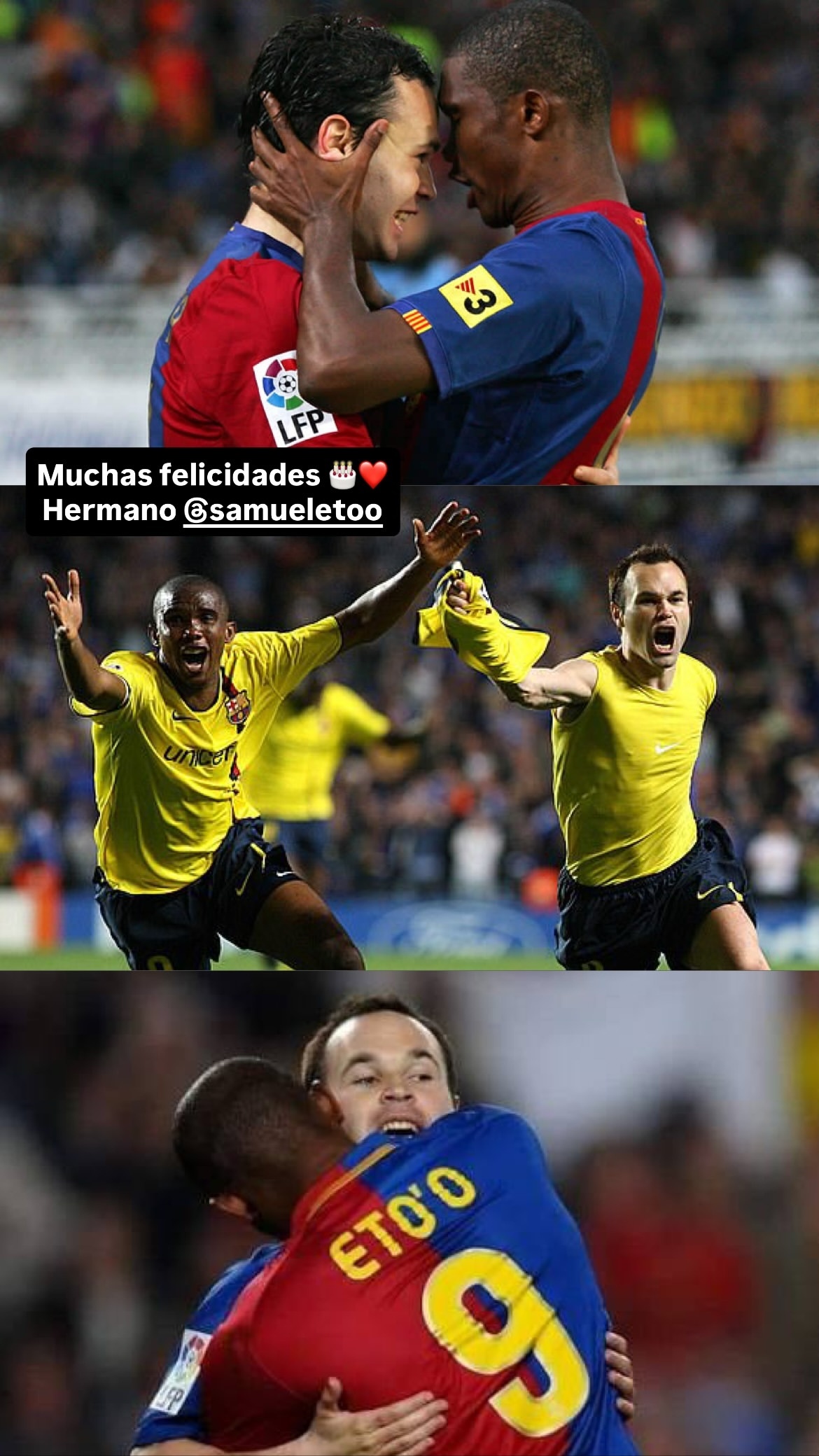 伊涅斯塔祝埃托奥和拉基蒂奇生日快乐！！！欧冠联赛巴萨纽卡斯尔联vs巴萨