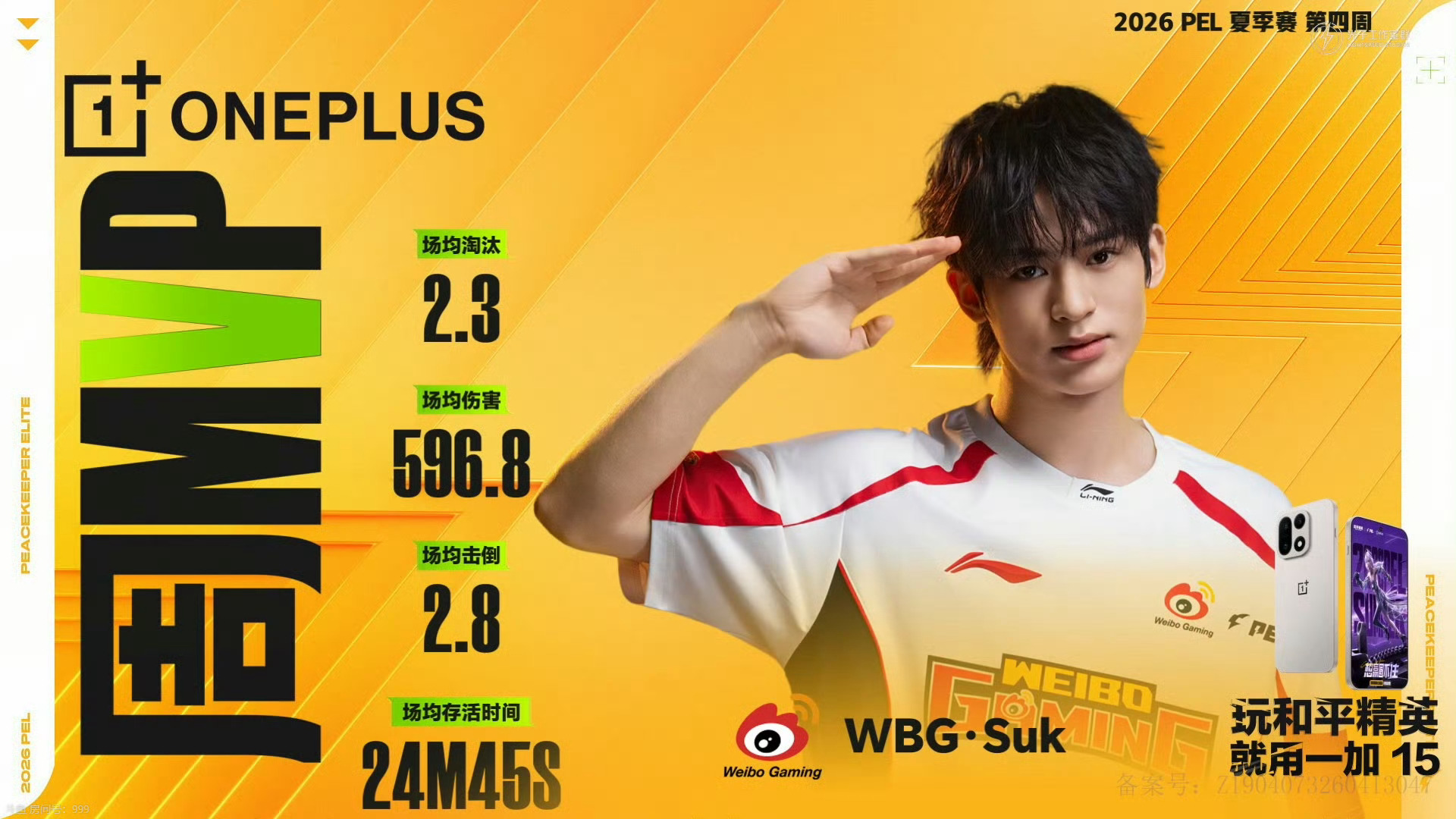 实至名归，恭喜WBG·Suk拿下PEL夏季赛第四周周决MVP！WBGSuk周决M