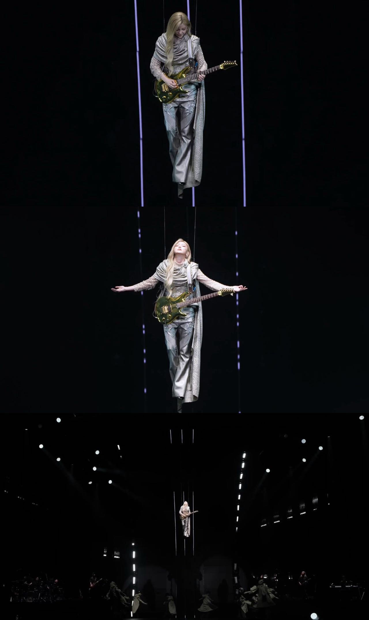 于文文空中吉他solo于文文演唱会谁懂啊！她恐高到腿软还第一个这么干！深圳首站开