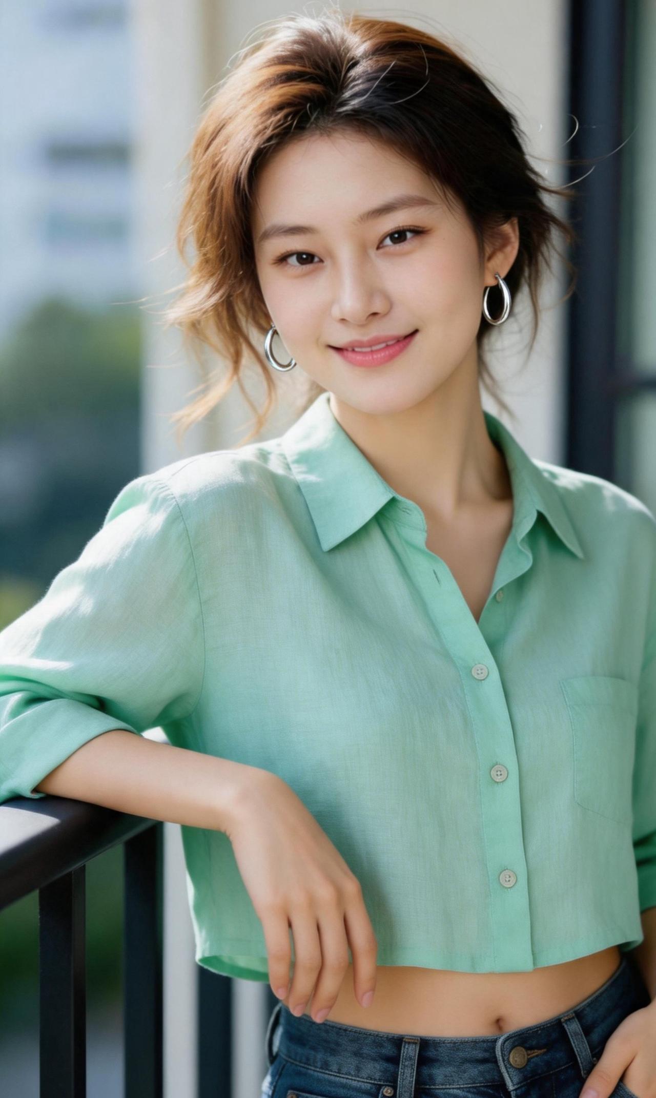 清新自然，阳光下的微笑女孩