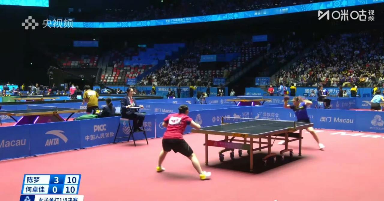 陈梦晋级女单八强！
陈梦的局点才是局点啊[捂脸]，每局都在何卓佳拿到赛点后，逆转