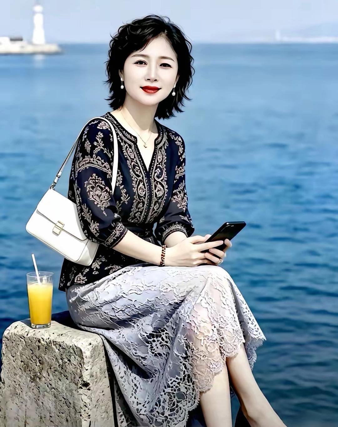 近50岁的她，美得让镜头失焦，让赞美词穷。非皮相之美，乃气韵风华，令群星失色！