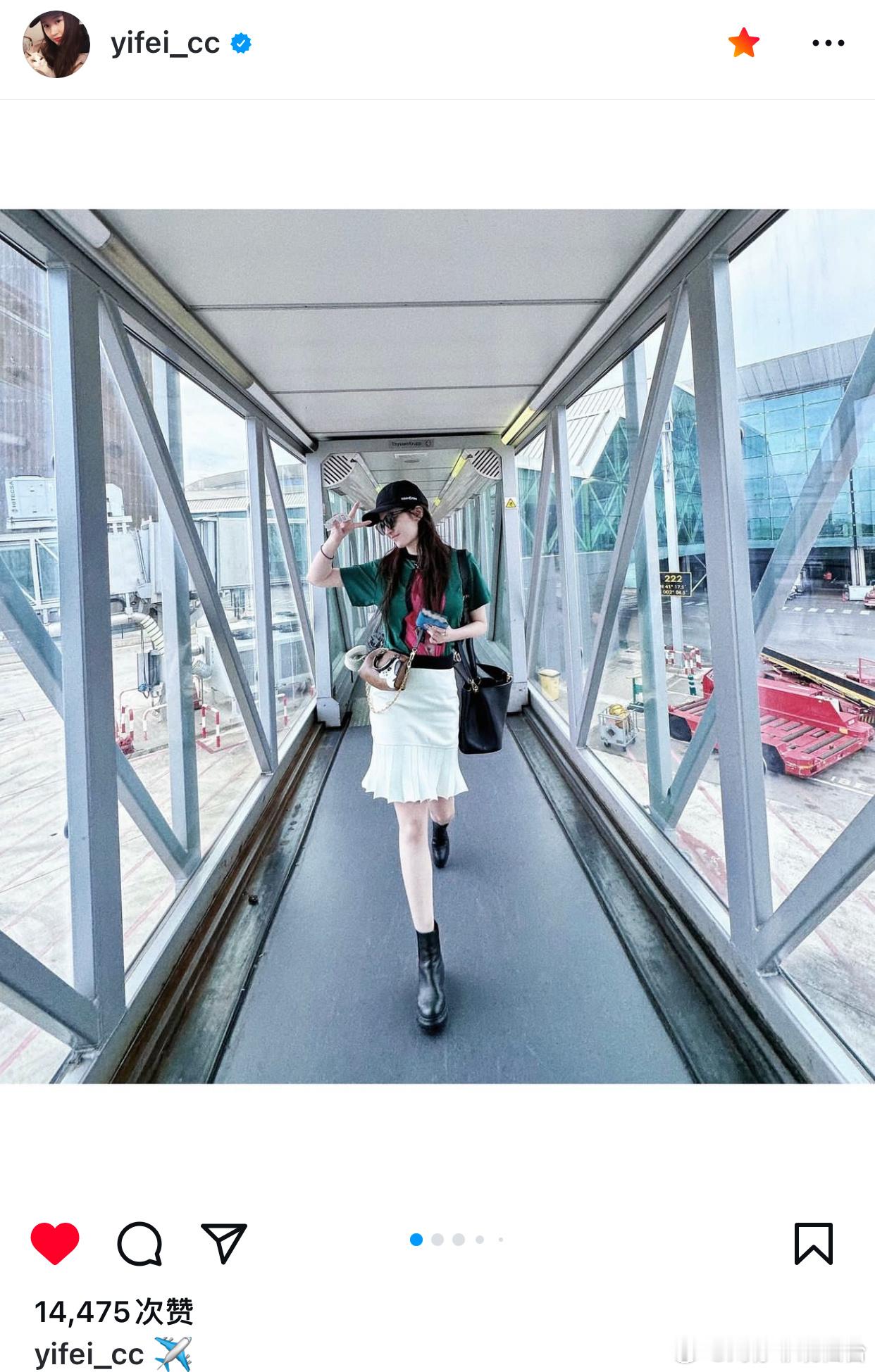 【#刘亦菲#🫧Instagram】IG更新：✈️ ​​​
