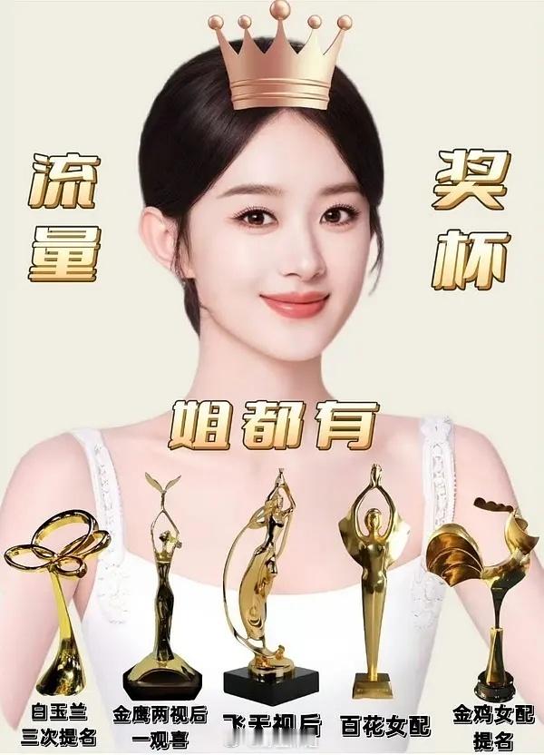 赵丽颖这是真材实料的五个奖杯吧 ​​​