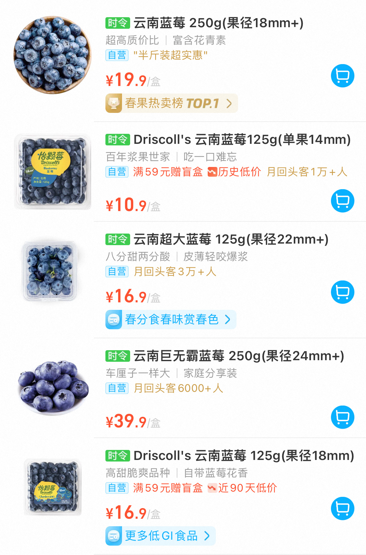 蓝莓价格大跳水了跳水了吗？我看价格还是很在线呢话说你们最近刷到过超大蓝莓吗？真这