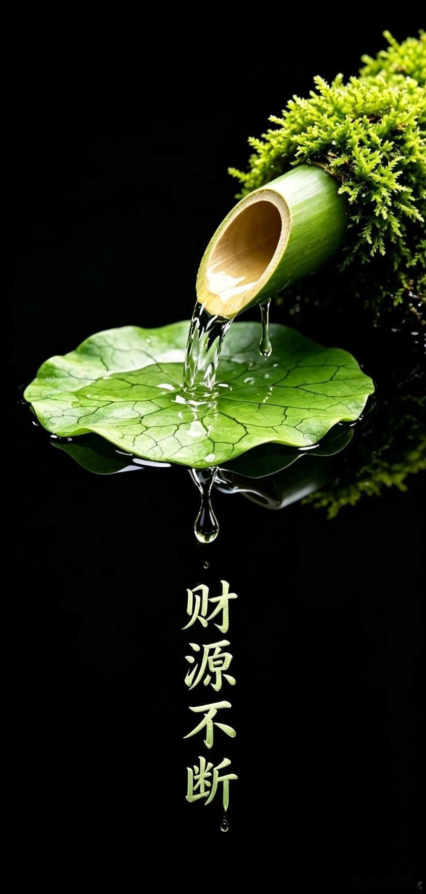 荷鱼纳福，竹水流财，舍得生财禅意壁纸～ 
