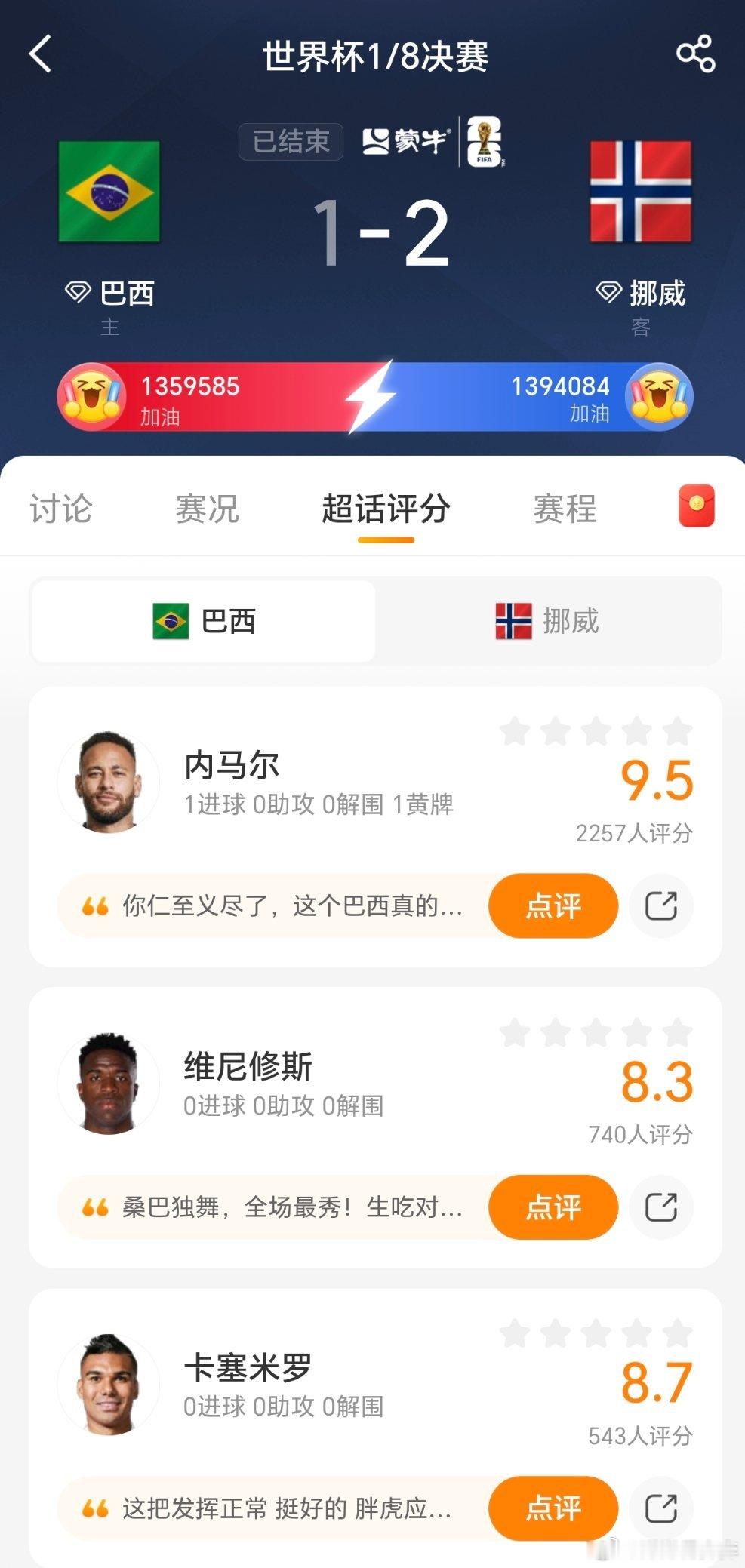 巴西球迷痛批内马尔当时巴西落后，时间只剩最后几十秒，他好不容易罚进个点球。这时最