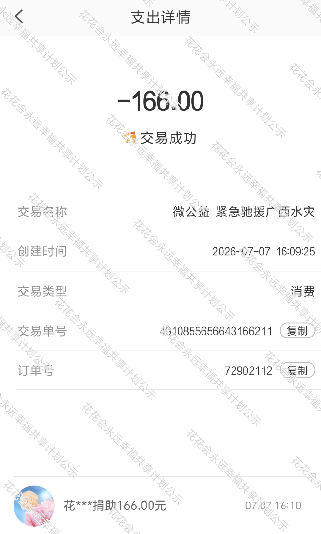 gxjh公示 总计161.92元 网页链接 随华晨宇全球歌迷会名下捐赠于广西水灾