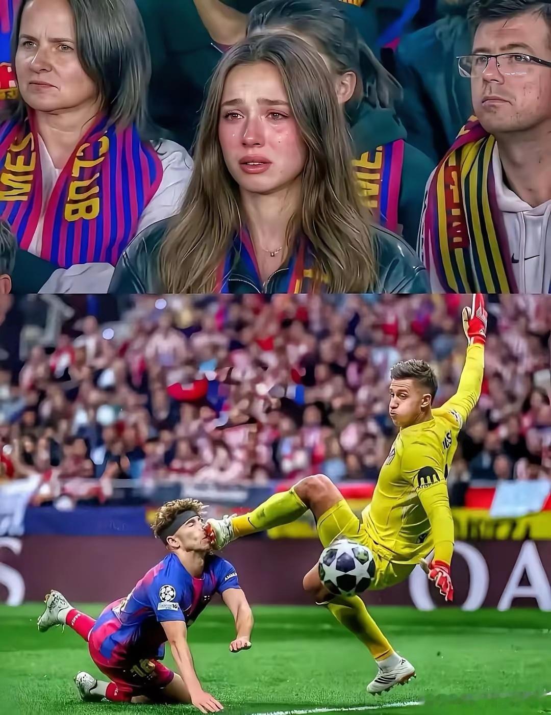 王子在场上拼命，公主在台下流泪。 