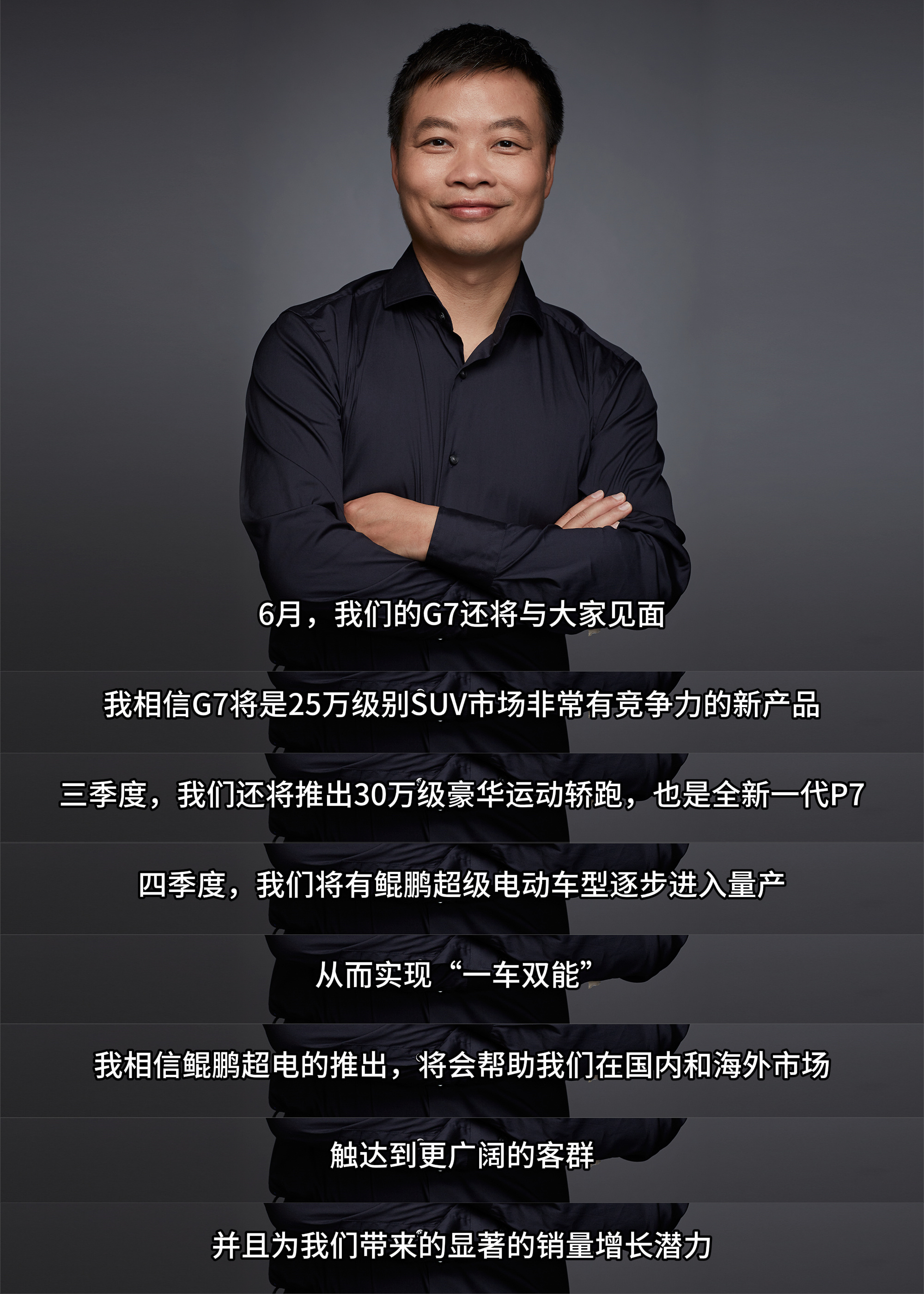字少事大！小鹏G7，6月亮相！何小鹏昨日在业绩说明会上表示，全新小鹏G7将于6月