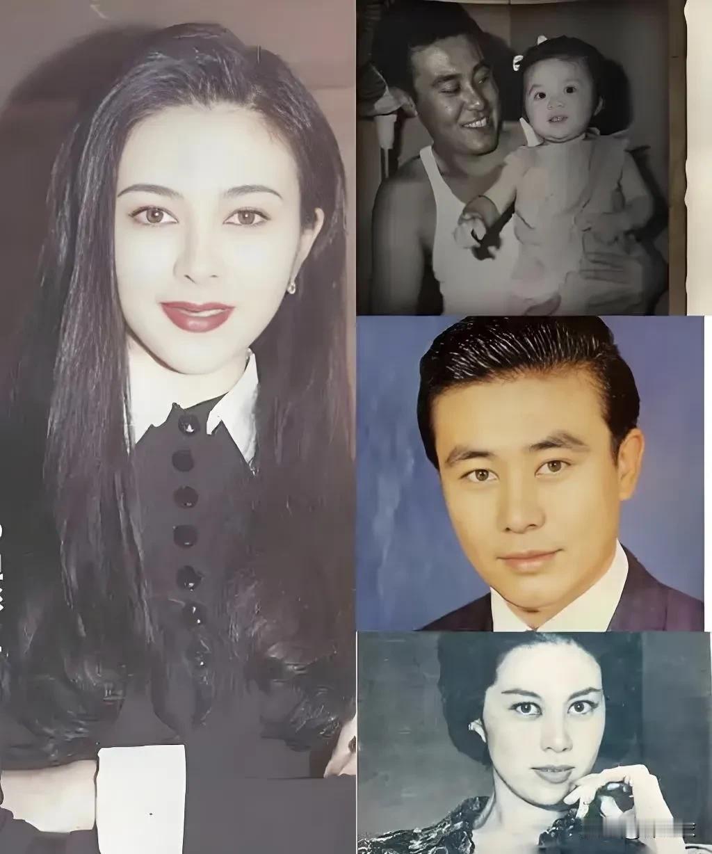 关之琳爸爸是一副古典书生相，她妈妈长相洋气，她乍一看就很洋气，但是更完美精致，而