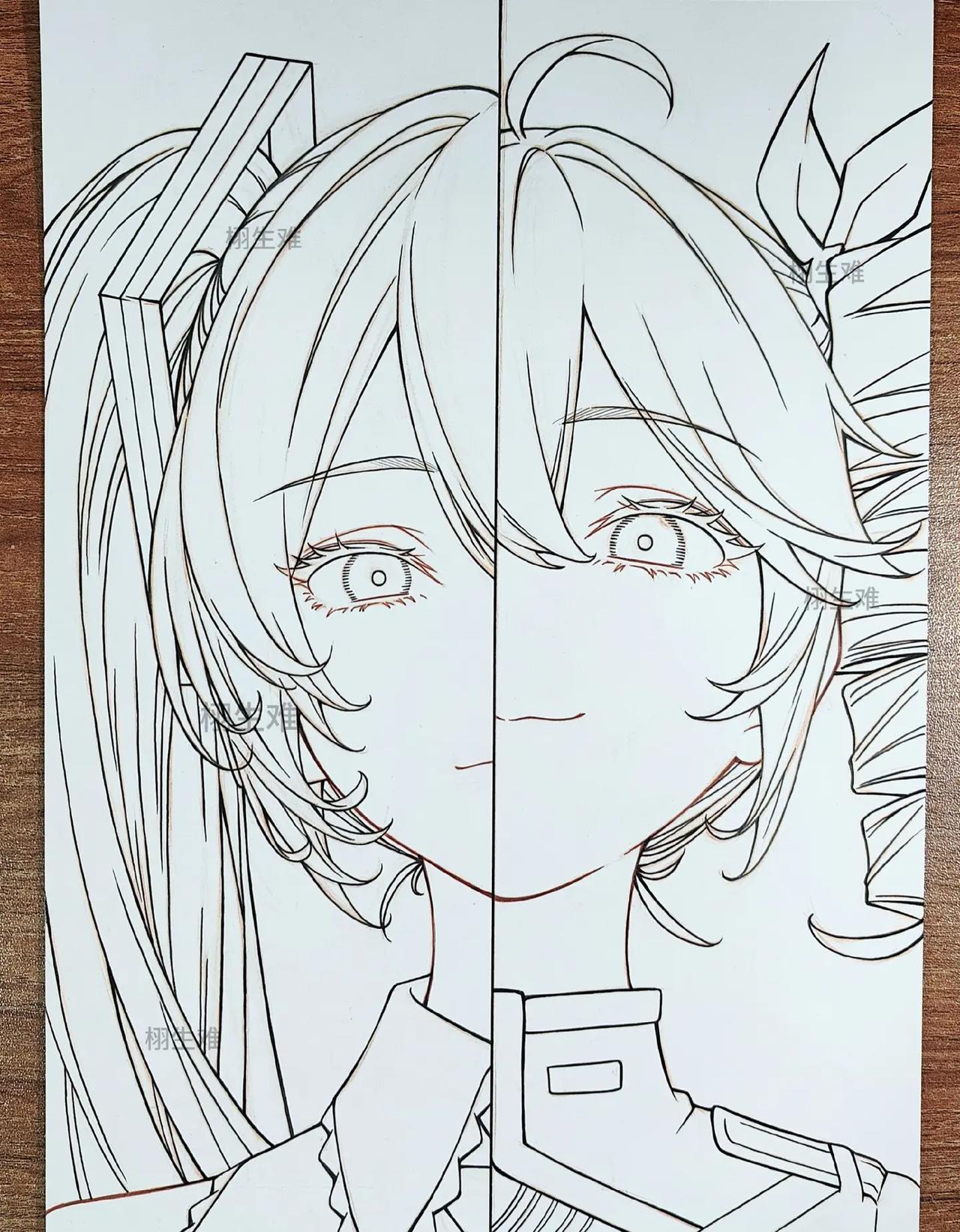 冷视与傲慢。二创 手绘 初音未来 重音teto