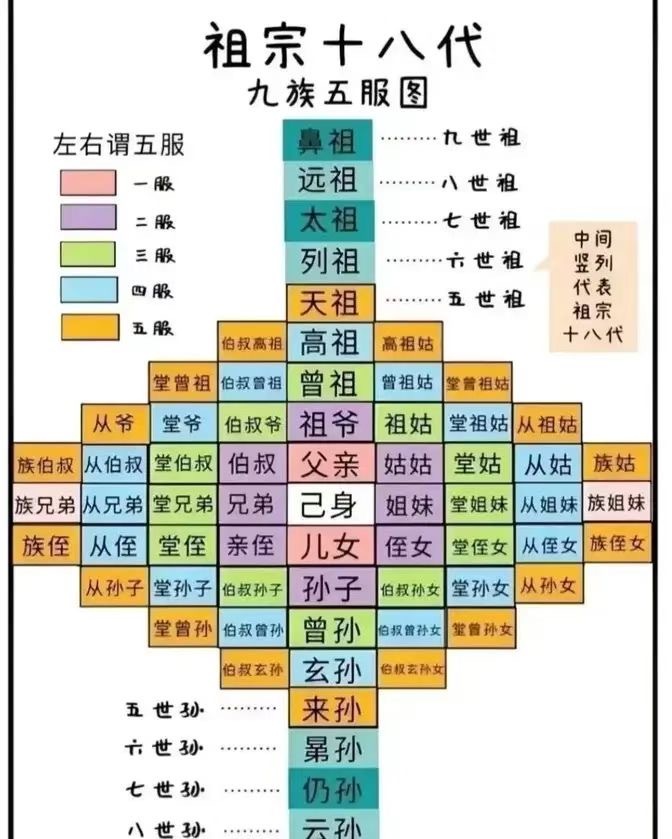 祖宗十八代图图解 ​​​
