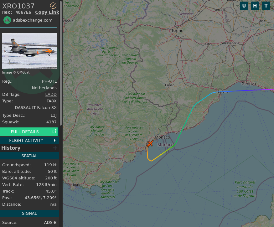 维斯塔潘的私人飞机已经抵达摩纳哥旁边的法国（潘子到家了👀）F1赛车2026F1