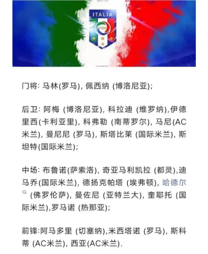 🇮🇹意大利足球🇮🇹
【意大利U19最新名单】
本期有新人归化入队，来自埃