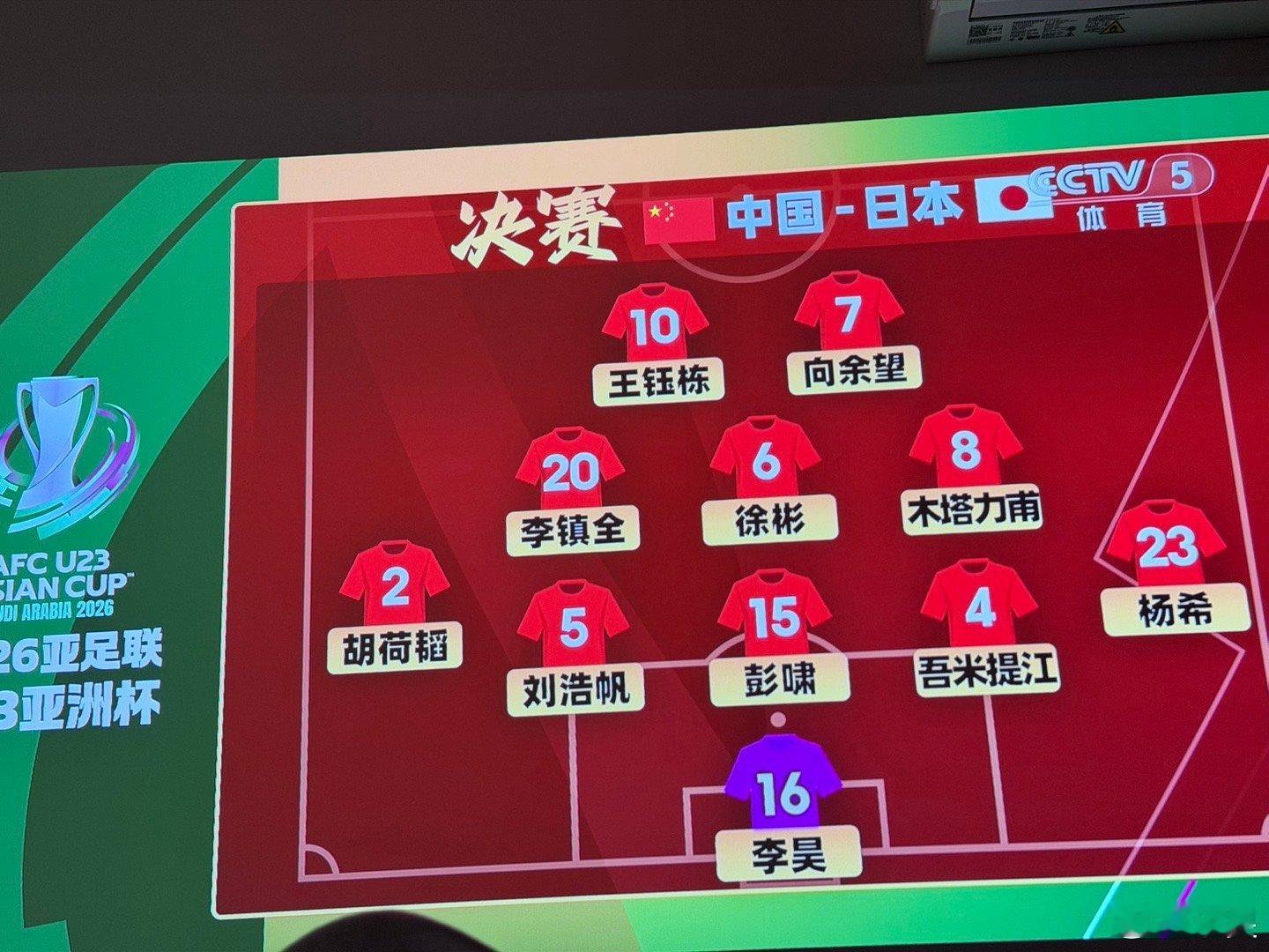 U23国足vs日本 难得做一回足球迷。 