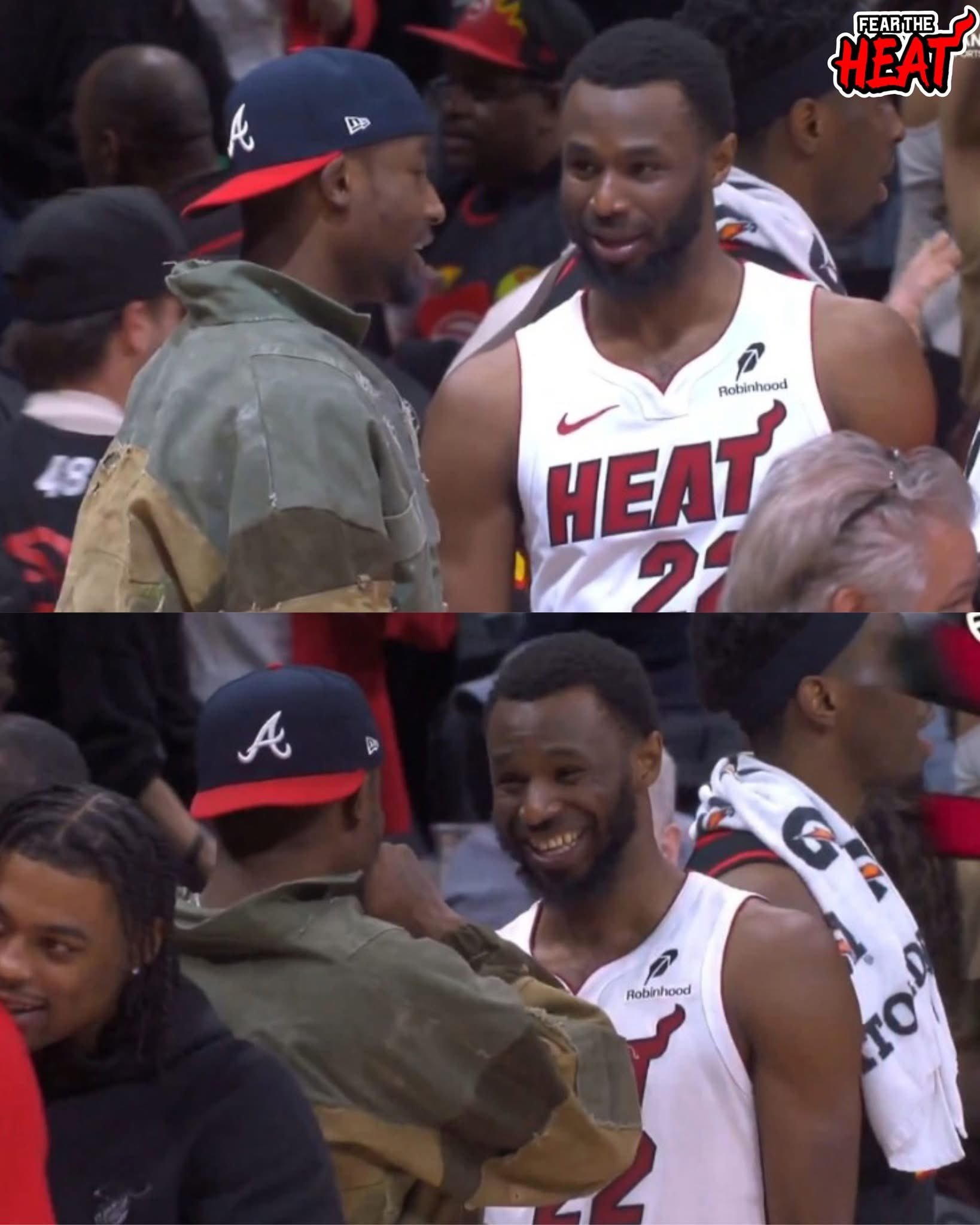 库明加和嘴哥赛后寒暄老鹰vs热火