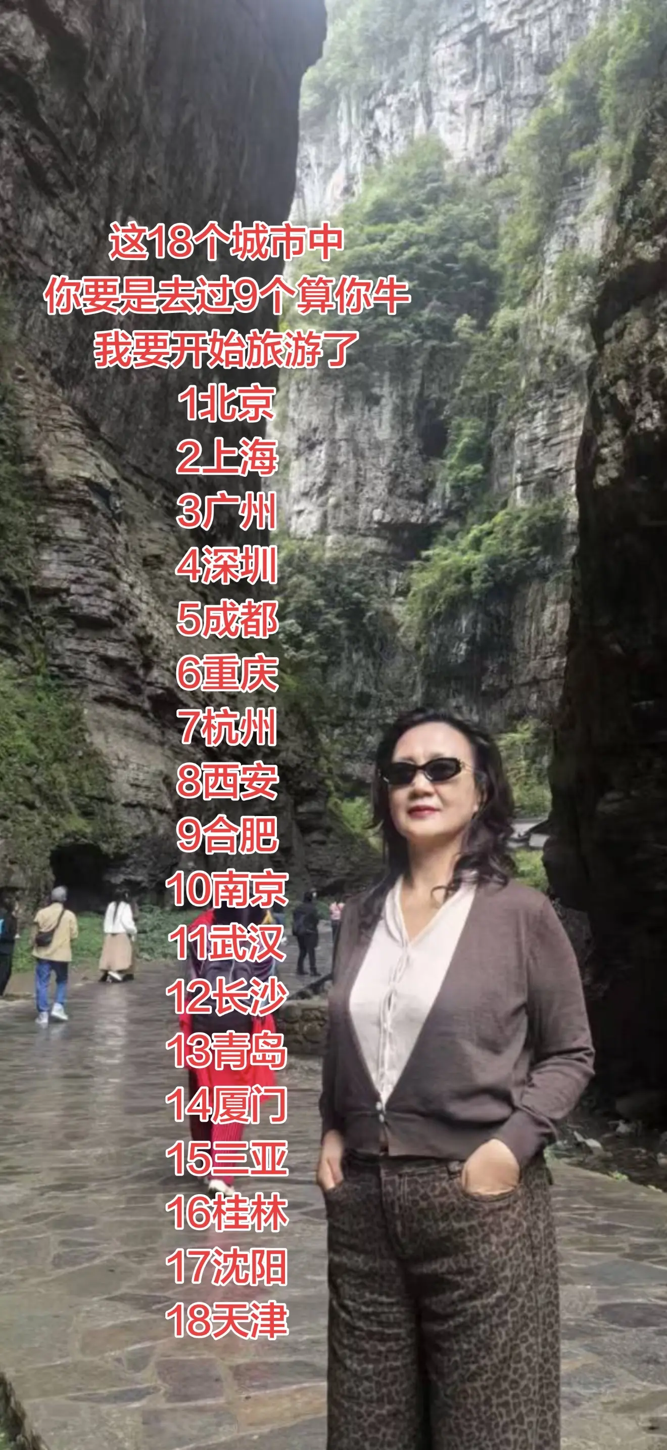 这18个城市你去了几个？你在哪个城市？我要开始旅游了